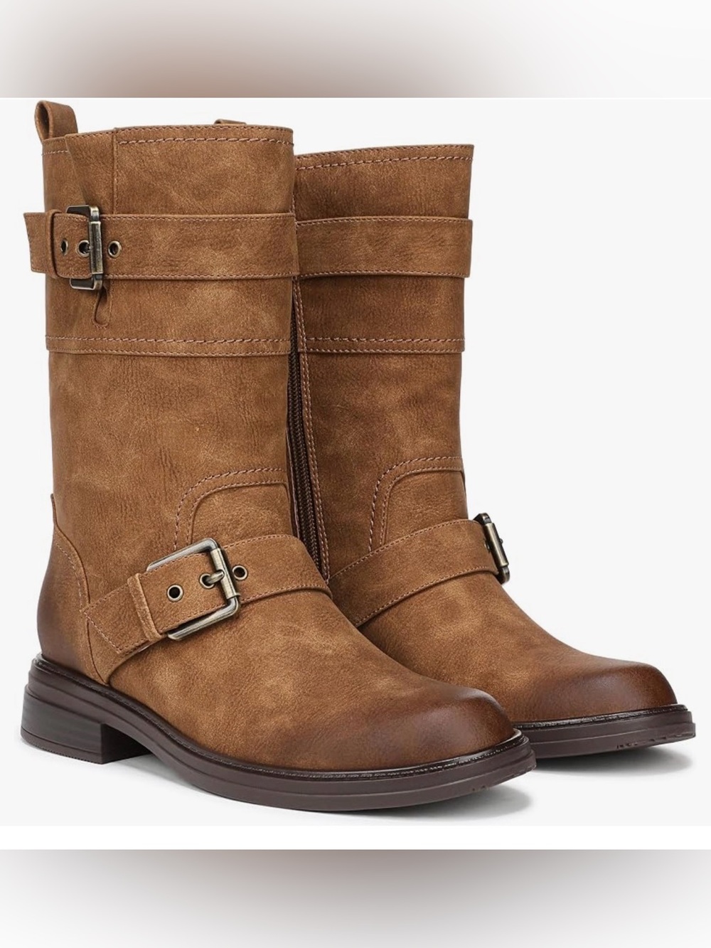 NEW no box! Naturalizer Latoya Women's 6.5 Brown Mid Calf Boots Buckle Zip